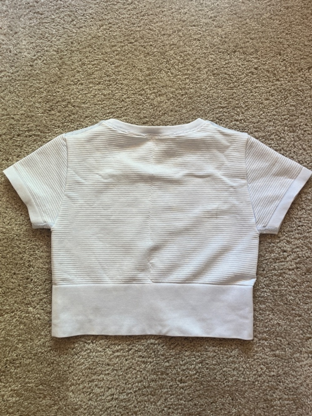 Cropped Ribbed Short Sleeve Top - Picture 2 of 3
